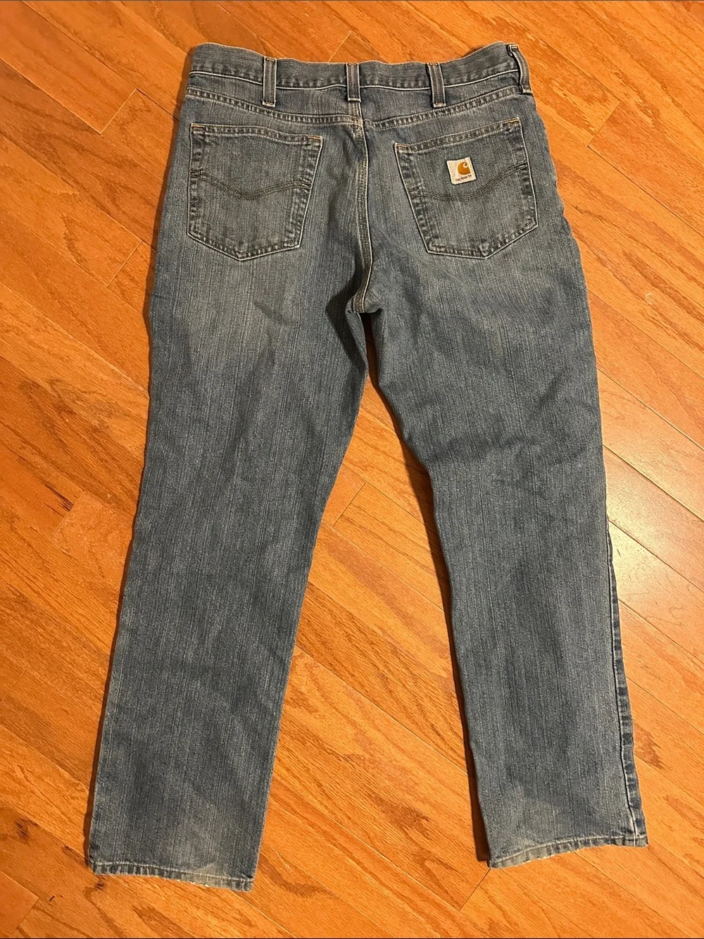 Classic Carhartt Men’s Straight-Leg Jeans in Medium Blue